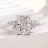 4.5Ct Radiant Cut Three Stone Yellow Gold Promise Ring Engagement Ring In Sterling Silver - louilyjewelry