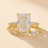 Yellow gold 4.5Ct radiant cut hidden halo wedding set