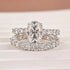 Front view of 3.0Ct oval cut moissanite bridal ring set
