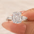 Louily Exquisite White Gold Cushion Cut Three Stone Engagement Ring In Sterling Silver - louilyjewelry