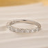 Louily Classic Half Eternity Oval Cut White Gold Wedding Band In Sterling Silver - louilyjewelry