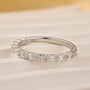 Louily Classic Half Eternity Oval Cut White Gold Wedding Band In Sterling Silver - louilyjewelry