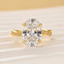 S925 4.5Ct Oval Cut Twist Yellow Gold Engagement Ring For Woman - louilyjewelry