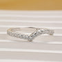 S925 Round Cut White Gold Curved Wedding Band For Woman - louilyjewelry