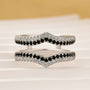 Vintage Round Cut White&Black Enhancer Wedding Band For Women In Sterling Silver - louilyjewelry