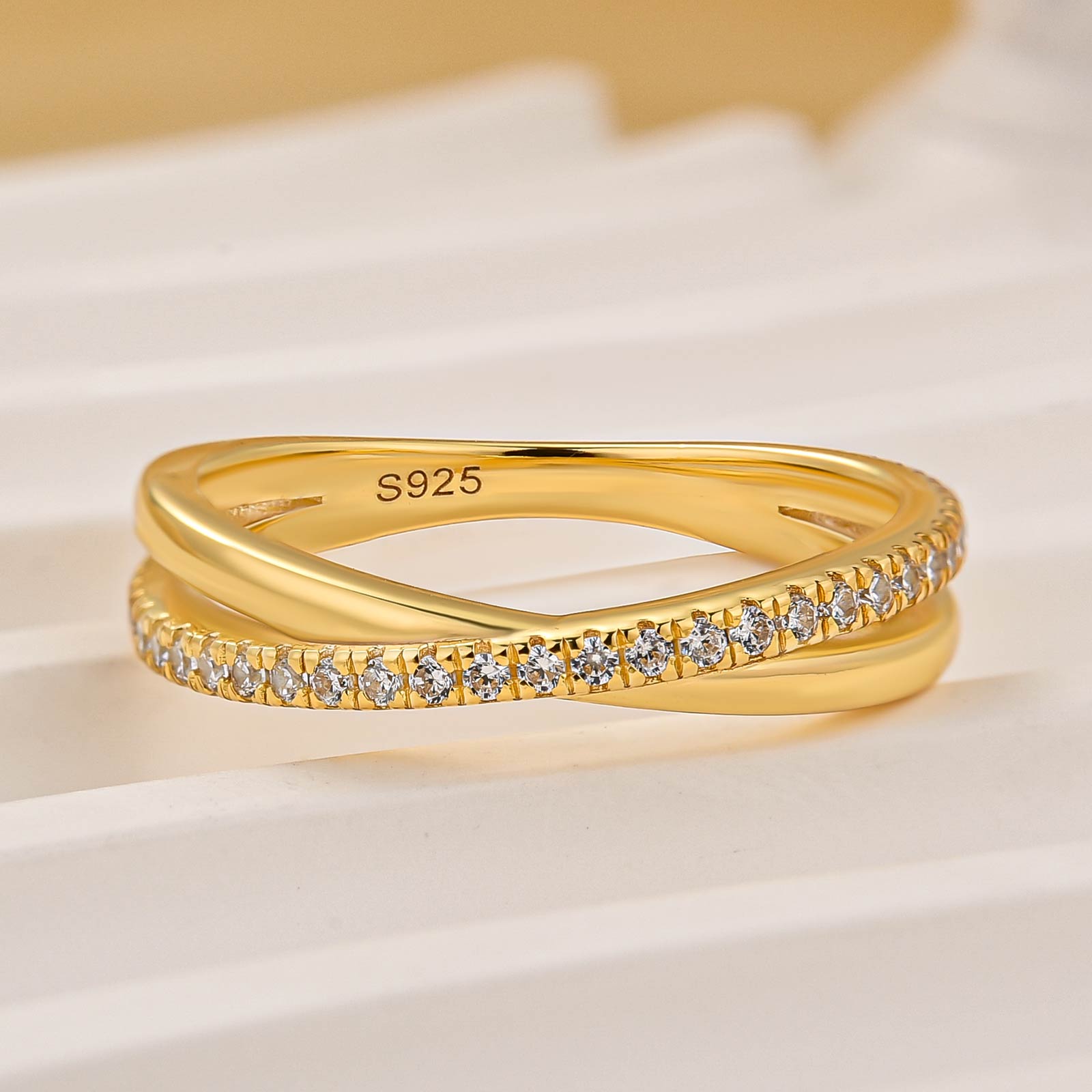 Unique X Criss Cross Wedding Band For Women In Sterling Silver