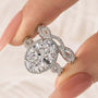 S925 4.5Ct Oval Cut Twist Engagement Ring with Twist Wedding Band - louilyjewelry