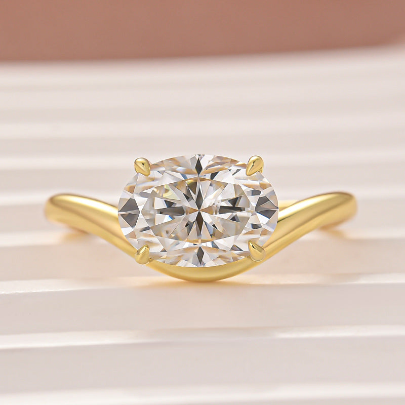 S925 Moissanite 2.5Ct Oval Cut Solitaire Ring Promise Ring For Everyday Wear