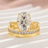 Moissanite 2PC 4.0Ct Oval Cut Hidden Halo Engagement Ring With Round Cut Wedding Band Wedding Ring Set - louilyjewelry