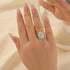 Louily Halo 3.5Ct Oval Cut Simulated Diamond Engagement Ring In Sterling Silver - louilyjewelry