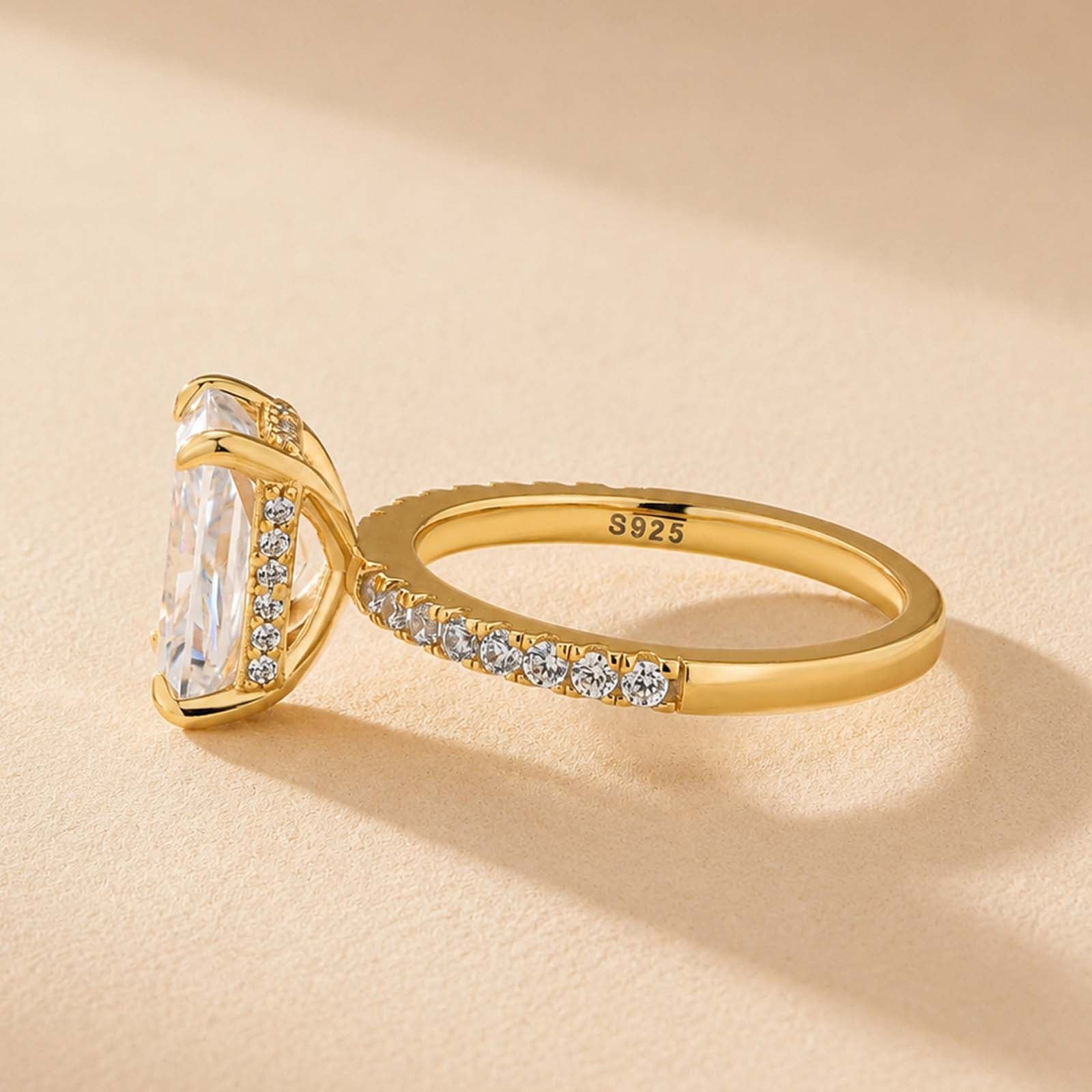 S925 3.5Ct Elegant Radiant Cut Engagement Ring In Sterling Silver Everyday Wearable Ring For Women