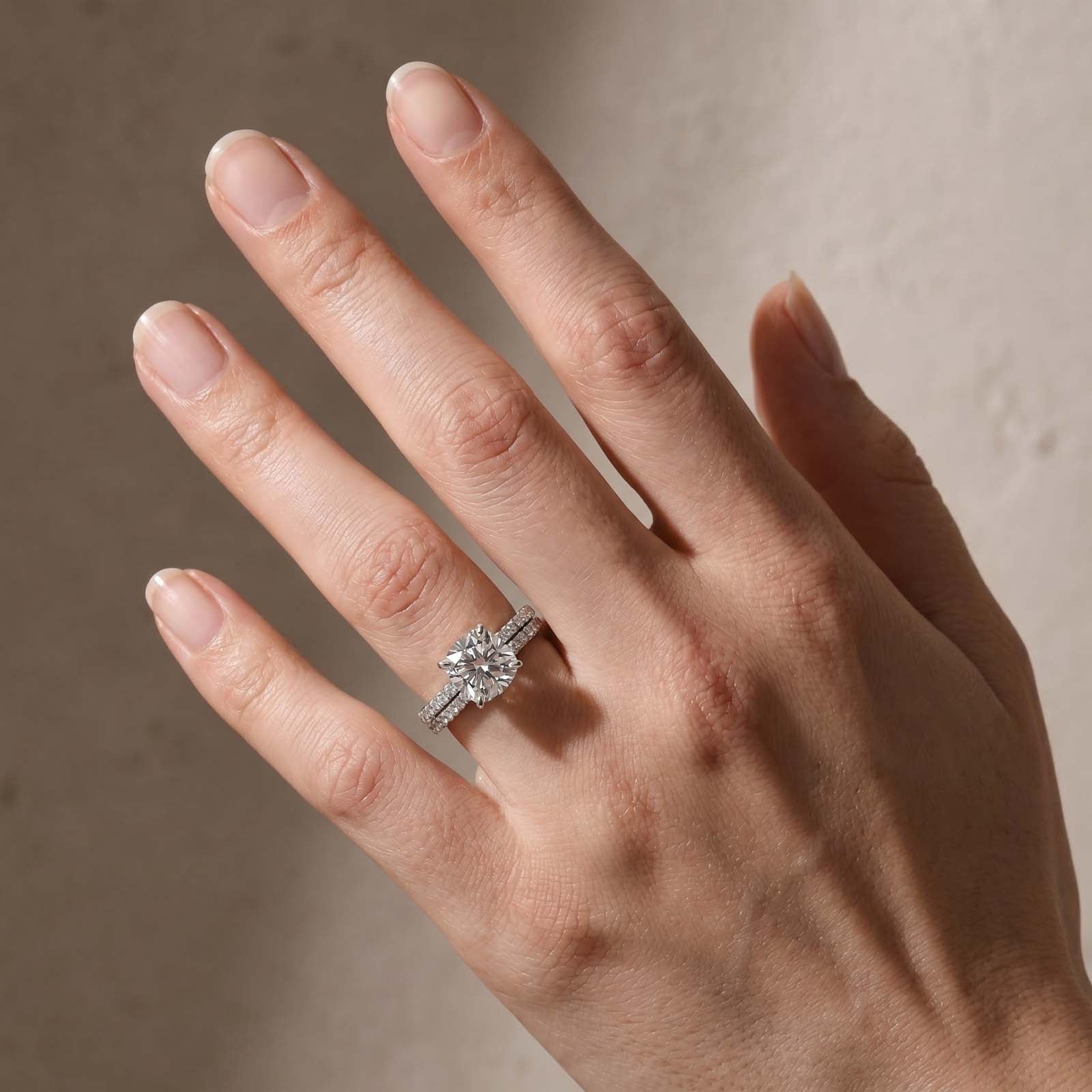 S925 Moissanite 2.5Ct Cushion Cut White Gold Bridal Wedding Ring Set