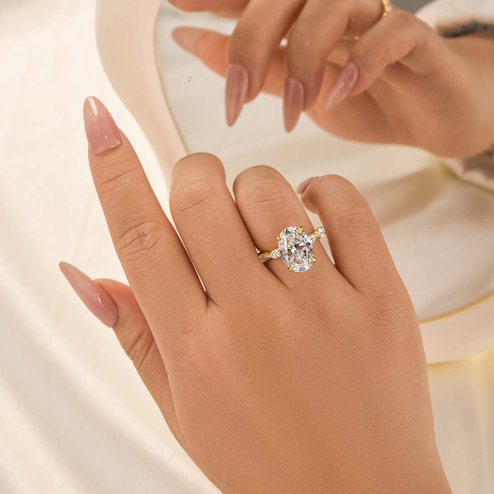 4.5Ct Oval Cut Engagement Ring Promise Ring For Her