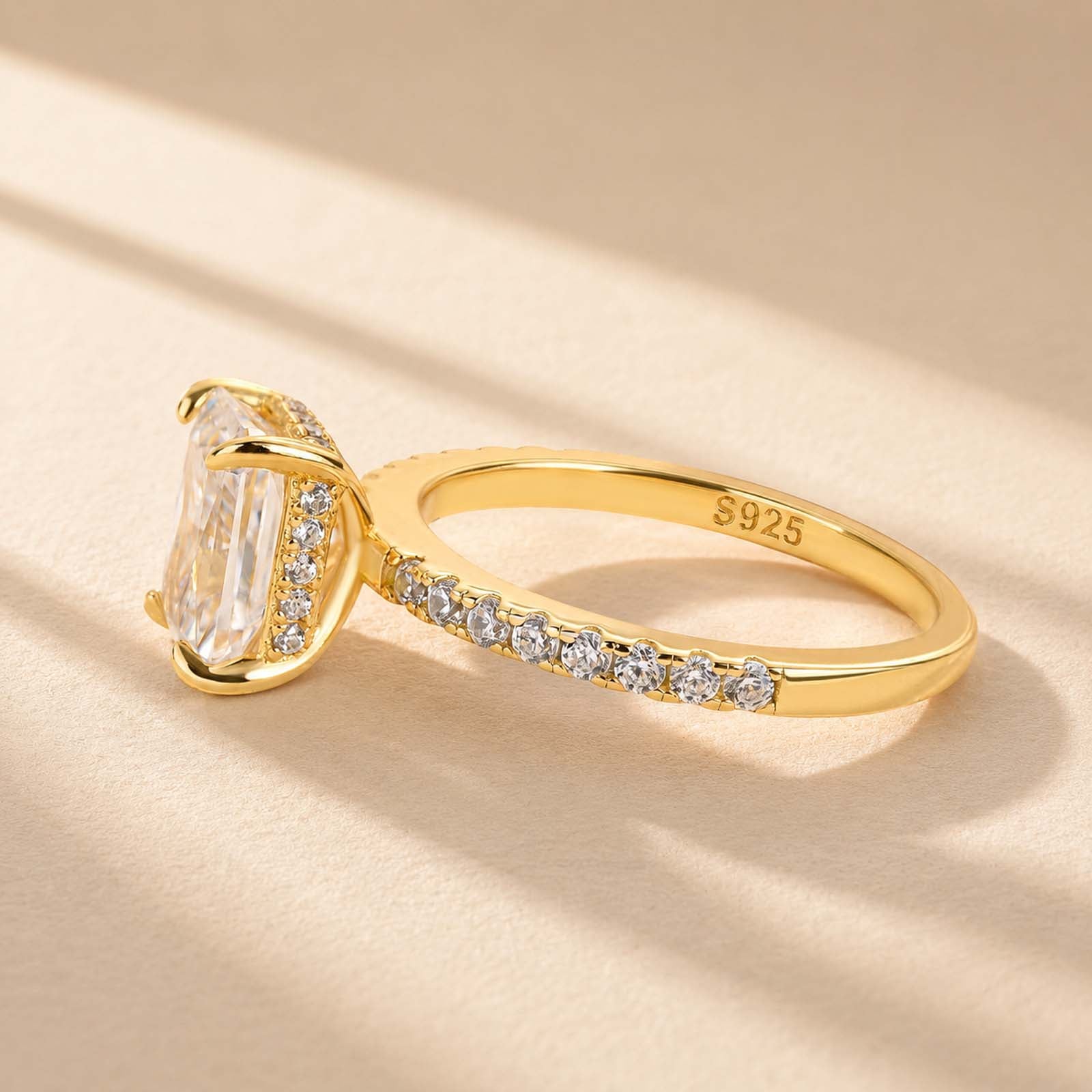 S925 2.0 CT Radiant Cut Engagement Ring In Sterling Silver Travel Ring For Everyday Wear