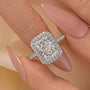 Louily 3.5 Carat Simulated Diamond Halo Radiant Cut Engagement Ring - louilyjewelry