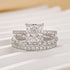 3PC 2.0Ct Princess Cut Engagement Ring With Classic Wedding Band Wedding Ring Set For Women - louilyjewelry
