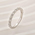 Louily Classic Half Eternity Oval Cut White Gold Wedding Band In Sterling Silver - louilyjewelry