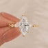 Close-up of 3.0Ct marquise cut white simulated diamond ring