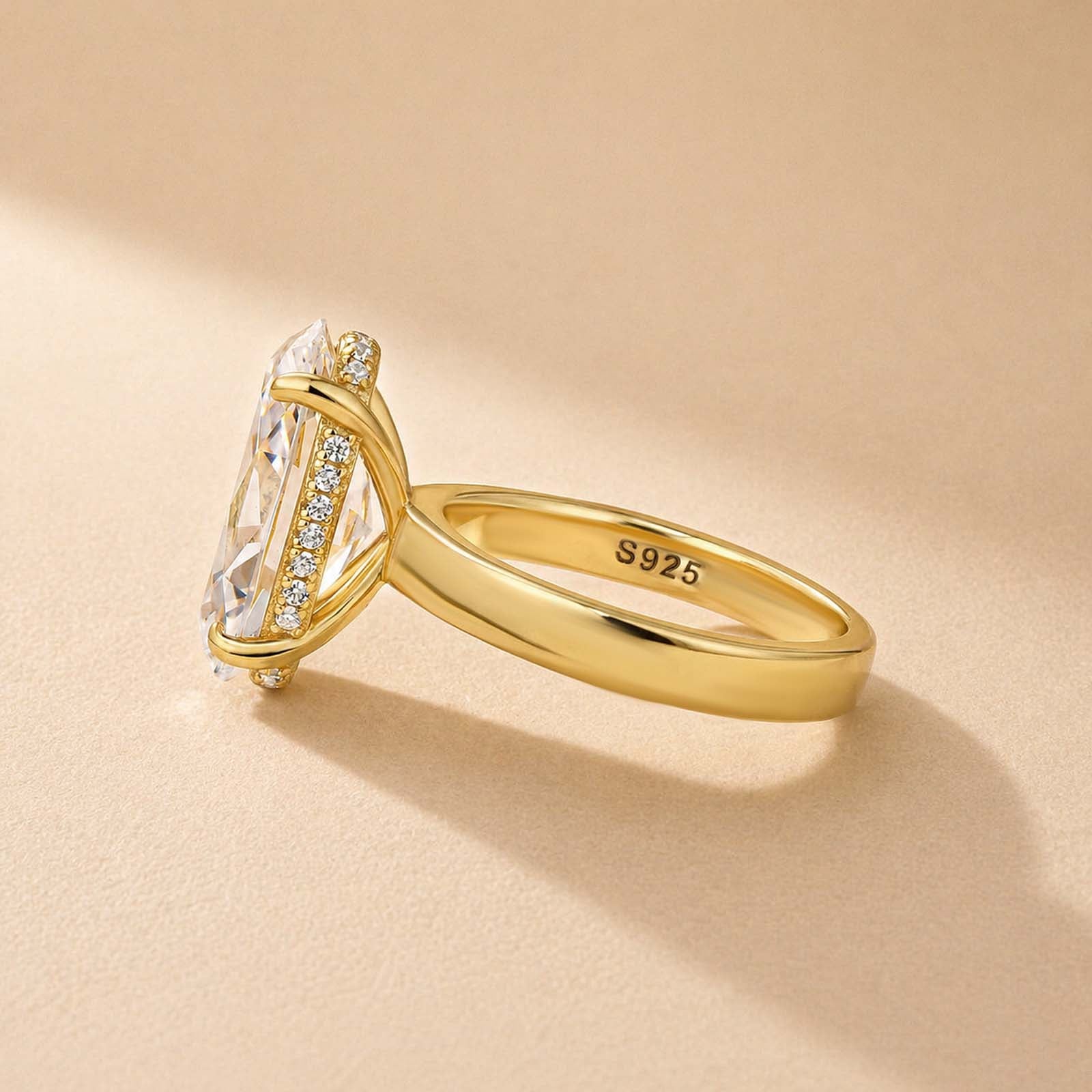 S925 6.0Ct Solitaire Oval Cut Engagement Ring In Sterling Silver Stackable Ring For Women