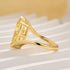 S925 4.5Ct Pear Cut Yellow Gold Engagement Ring For Woman - louilyjewelry