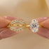 4.5Ct Oval Cut Insert Wedding Ring Set With Vintage Engagement Ring Enhancer - louilyjewelry