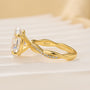 S925 4.5Ct Oval Cut Twist Yellow Gold Engagement Ring For Woman - louilyjewelry