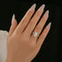 Moissanite Triple Row Pavé 3.5Ct Radiant Cut White Gold Engagement Ring - louilyjewelry