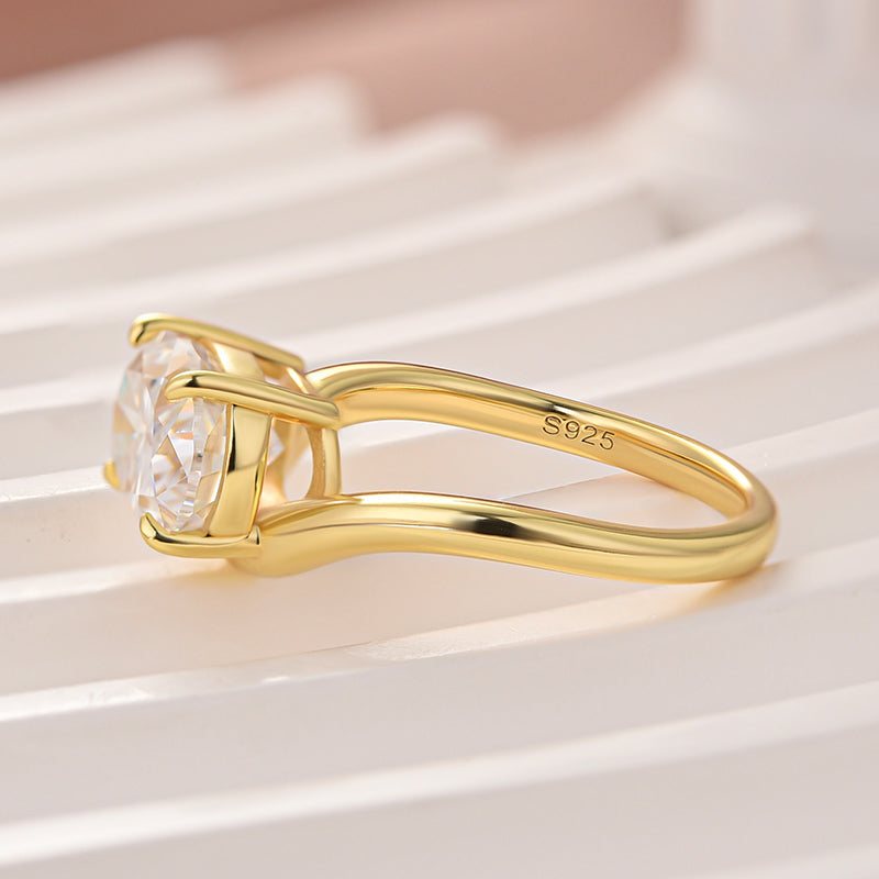 S925 Moissanite 2.5Ct Oval Cut Solitaire Ring Promise Ring For Everyday Wear