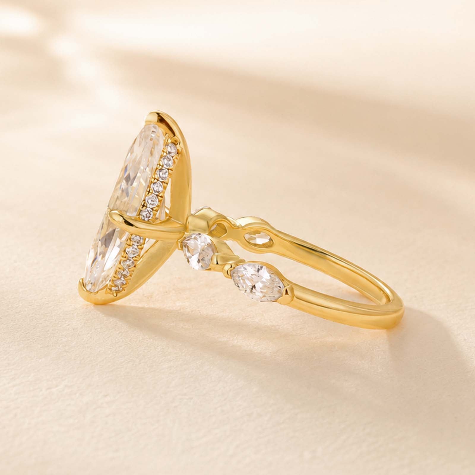 S925 3.0Ct Marquise Cut Engagement Ring Travel Ring Everyday Wearable Ring In Sterling Silver