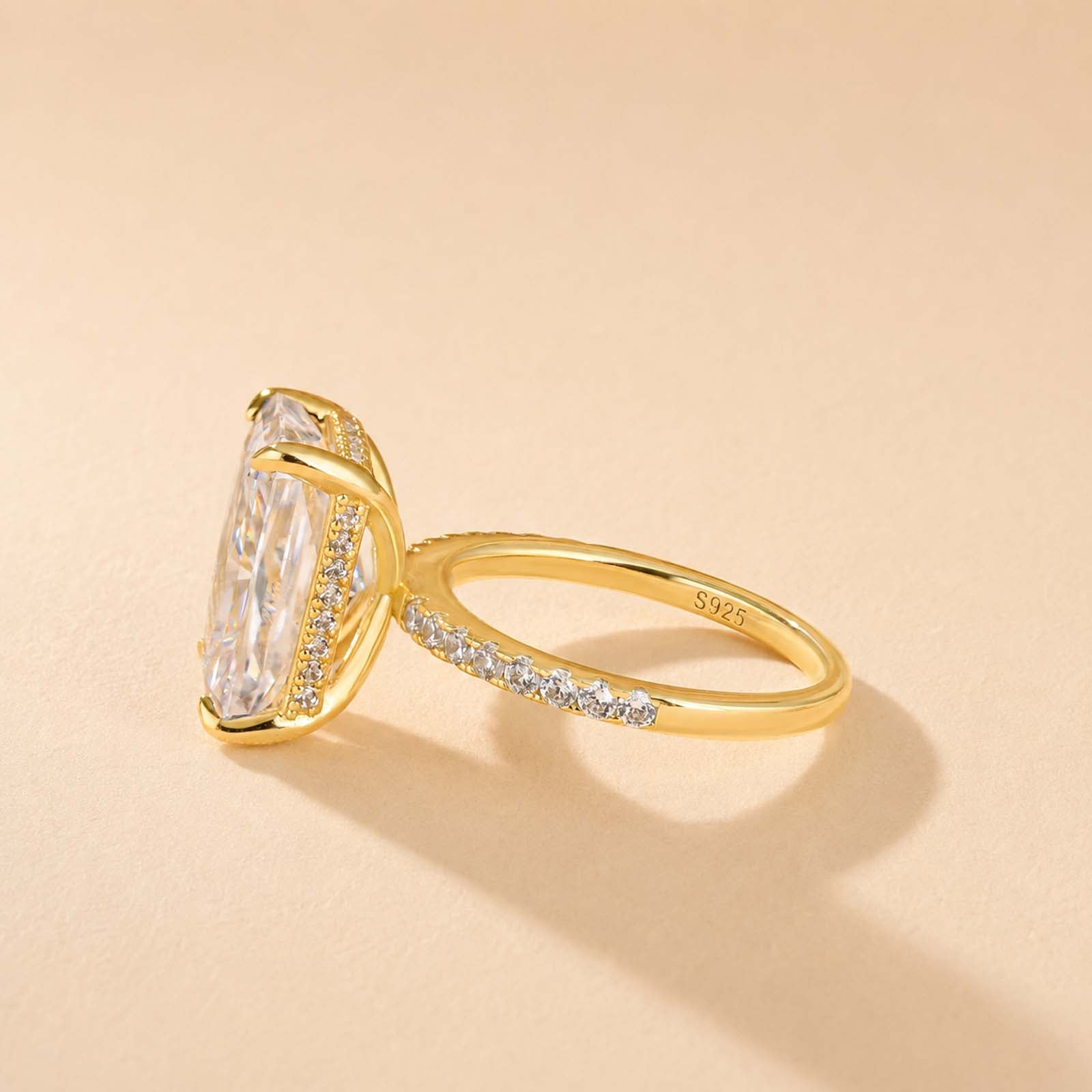 S925 7.0Ct Simulated Diamond Radiant Cut Engagement Ring Or Enhancer Wedding Set In Sterling Silver