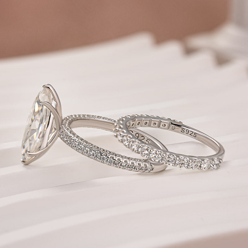 Louily Moissanite 3.0Ct Marquise Cut Wedding Ring Set For Women