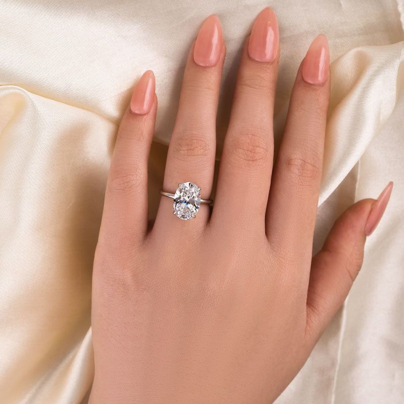 Louily Exclusive Oval Cut Engagement Ring In Sterling Silver - Louily Jewelry