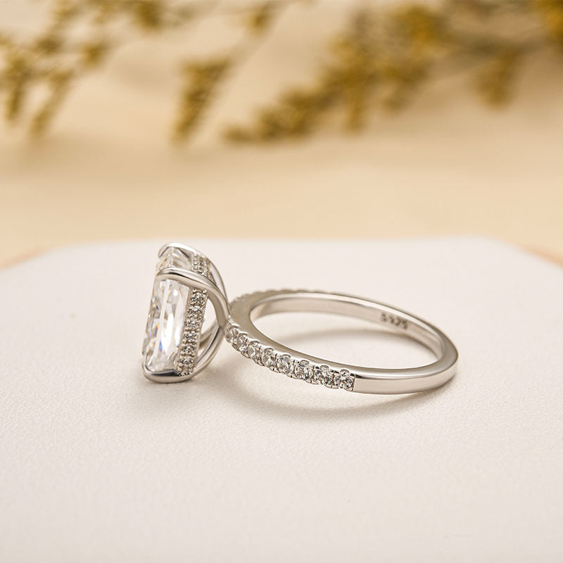 3.5Ct Elegant Radiant Cut Engagement Ring For Women In Sterling Silver - louilyjewelry