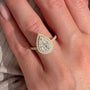 Louily Double Halo Pear Cut Engagement Ring In Sterling Silver - louilyjewelry