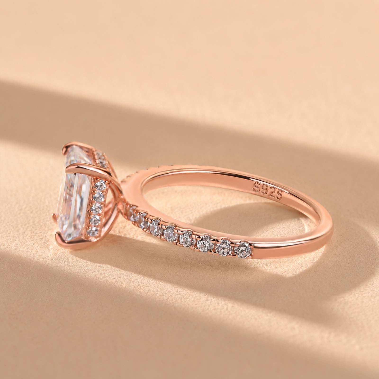S925 2.0 CT Radiant Cut Engagement Ring In Sterling Silver Travel Ring For Everyday Wear