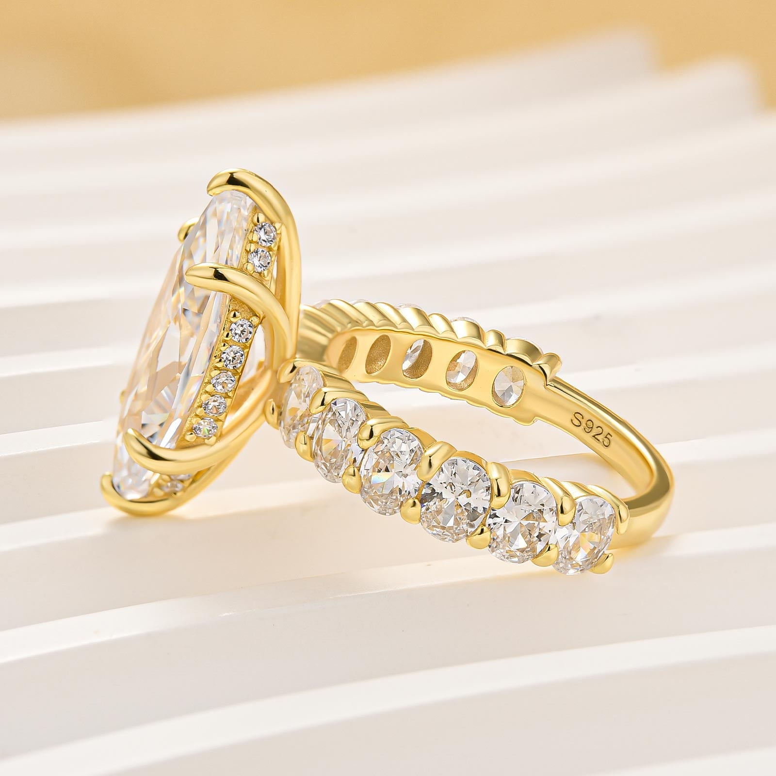 4.0Ct Marquise Cut Side Stone Engagement Ring Travel Ring In Sterling Silver - louilyjewelry