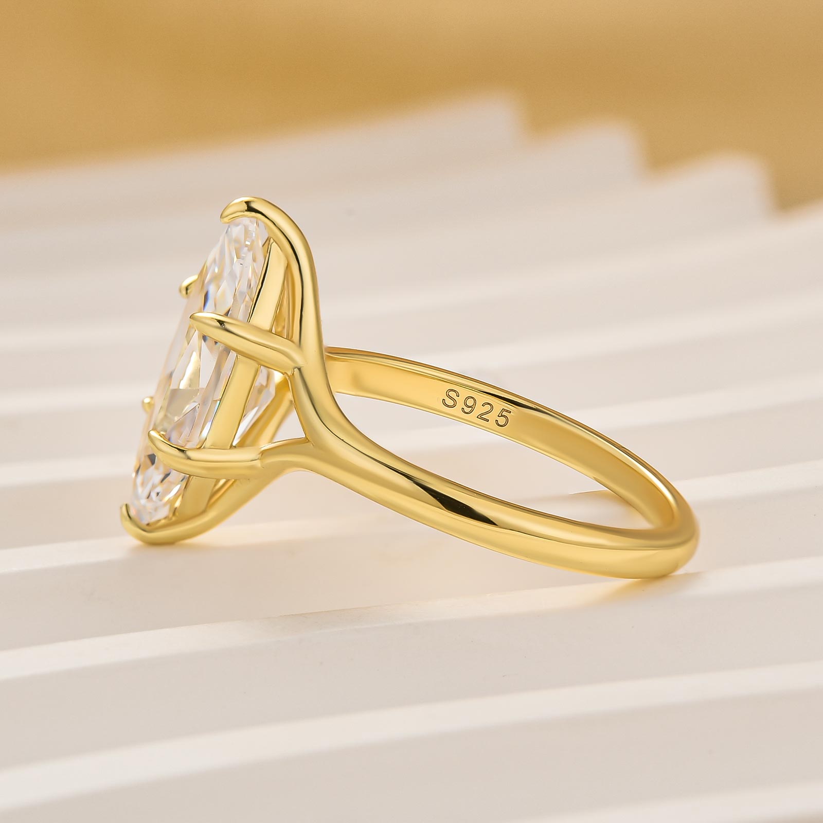 3.0Ct Marquise Cut Solitaire Engagement Ring Travel Ring For Women In Sterling Silver - louilyjewelry