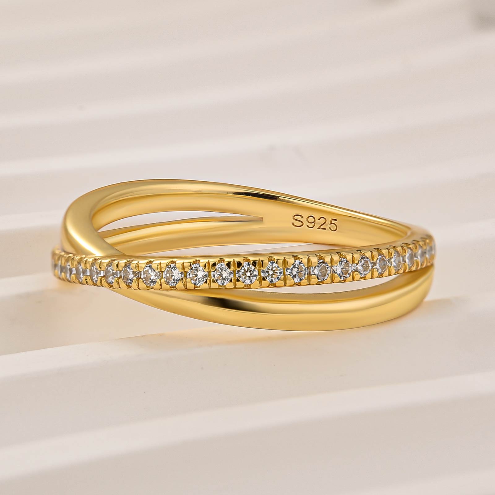 Unique X Criss Cross Wedding Band For Women In Sterling Silver