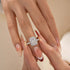 S925 3.5Ct Halo Radiant Cut White Gold Engagement Ring - louilyjewelry