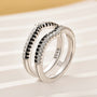Vintage Round Cut White&Black Enhancer Wedding Band For Women In Sterling Silver - louilyjewelry