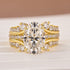 Moissanite 4.0Ct Oval Cut Yellow Gold Wedding Ring with Enhancer Ring - louilyjewelry