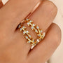 Enhancer 0.21Ct Round Cut Double Vine Leaf Nature-Inspired Wedding Band