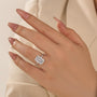 Luxurious 5.0/11.5 Carat Emerald Cut Engagement Ring In Sterling Silver - louilyjewelry