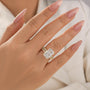 S925 7.0Ct Radiant Cut Engagement Ring with Radiant Cut Wedding Band - louilyjewelry