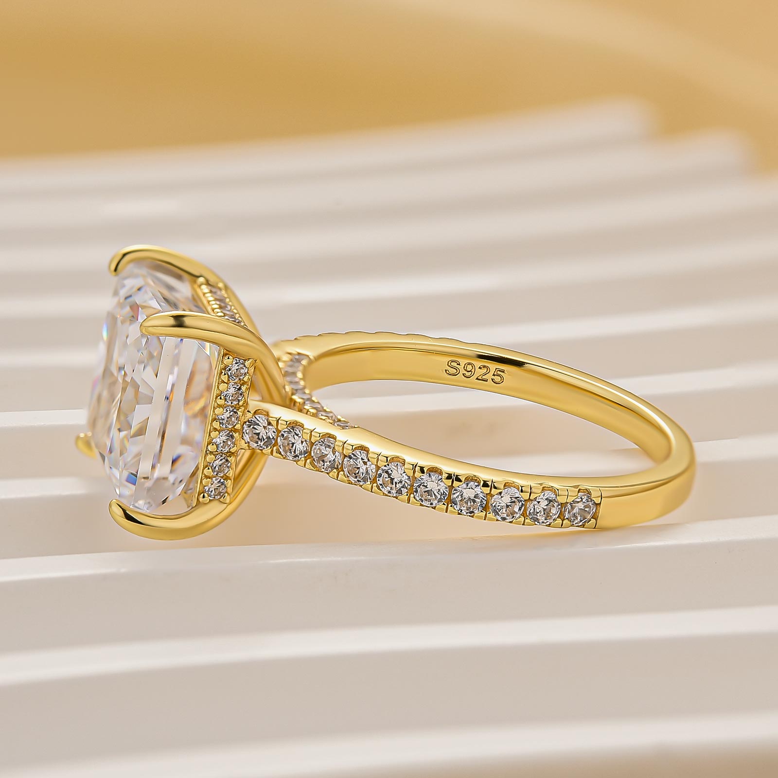 4.0Ct Princess Cut Engagement Ring for Women In Sterling Silver