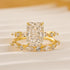 Louily Unique 2PC 3.5Ct Radiant Cut Wedding Ring Set Engagement Ring In Sterling Silver - louilyjewelry
