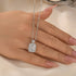 3.5Ct Emerald Cut Sterling Silver Necklace For Women In Sterling Silver - louilyjewelry