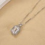 3.5Ct Emerald Cut Sterling Silver Necklace For Women In Sterling Silver - louilyjewelry