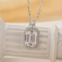 3.5Ct Emerald Cut Sterling Silver Necklace For Women In Sterling Silver - louilyjewelry