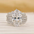 6.0Ct Oval Cut Hidden Halo Engagement Ring In Sterling Silver - louilyjewelry